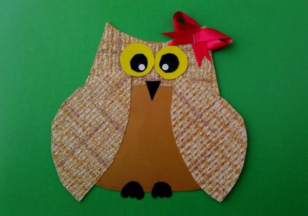 Сова из цветного картона