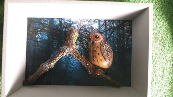 Сова в дупле поделка из бумаги