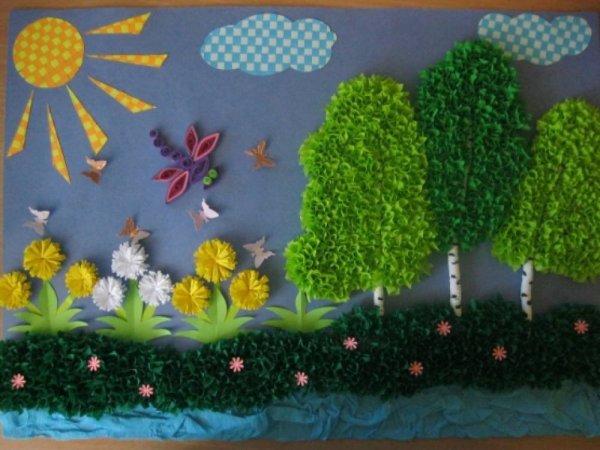 Аппликация на тему лето