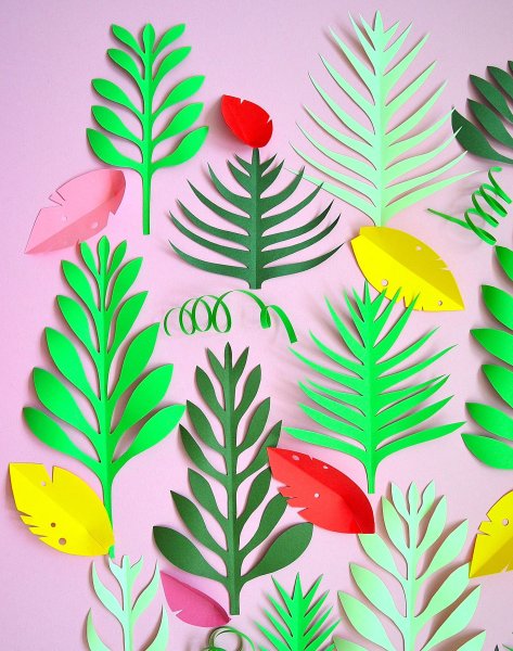 Листочки из цветной бумаги