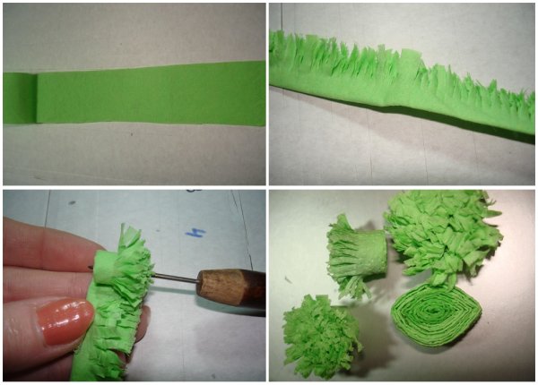 Травка из гофрированной бумаги