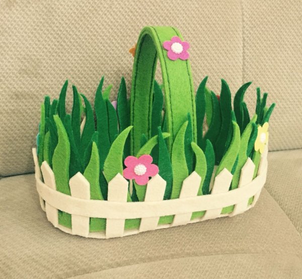 Корзинка из фетра на Пасху