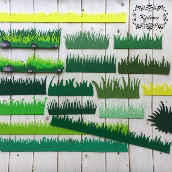 Травка из бумаги для аппликации