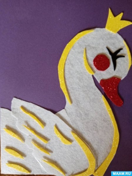 Царевна лебедь аппликация из бумаги