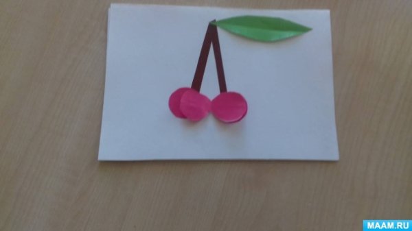 Аппликация вишня в младшей группе