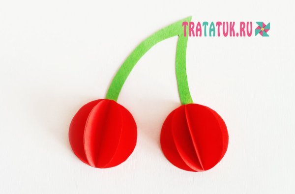 Аппликация вишня объемная