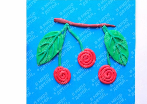 Вишня из пластилина