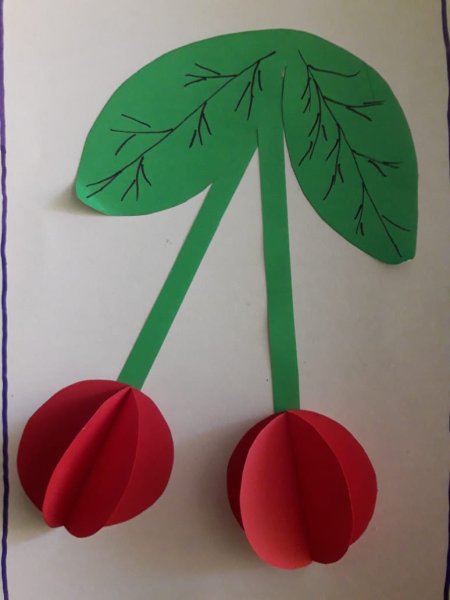 Аппликация вишня объемная