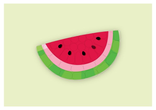 Аппликация Арбузная долька объемная