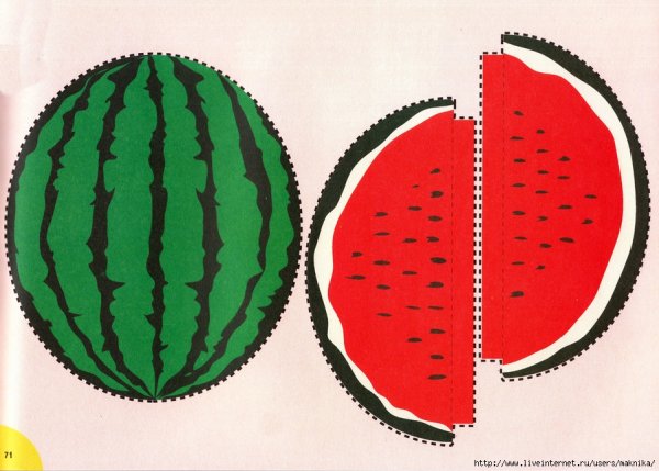 Арбуз из бумаги для детей