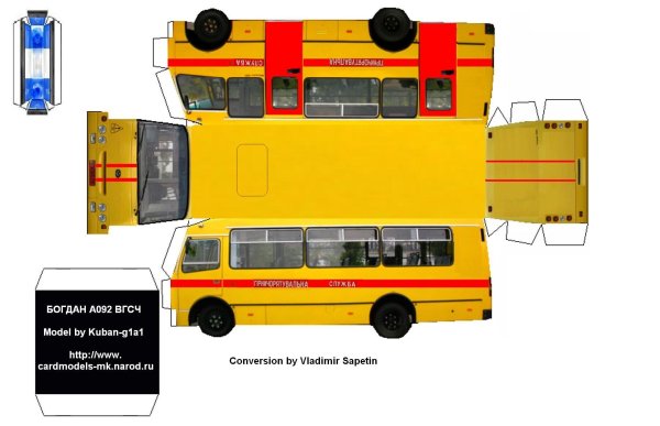 МАЗ 203 развёртка