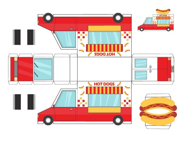 Транспорт вырезать и склеить