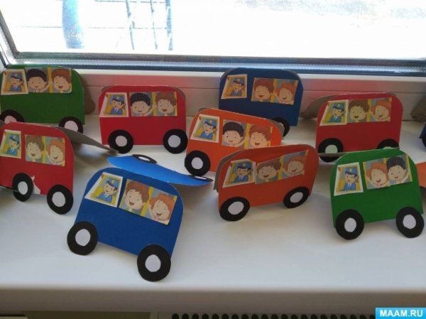 Автобус из бумаги старшая группа