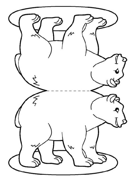 Шаблон медведя для конструирования