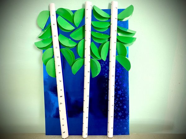 Поделка береза из бумаги