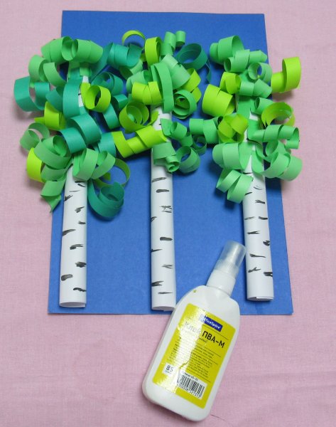 Поделка береза из бумаги