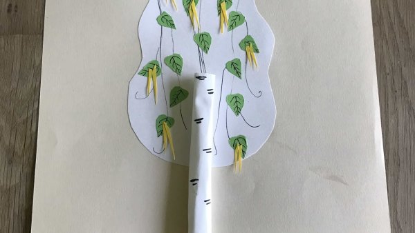 Поделка Березка из бумаги