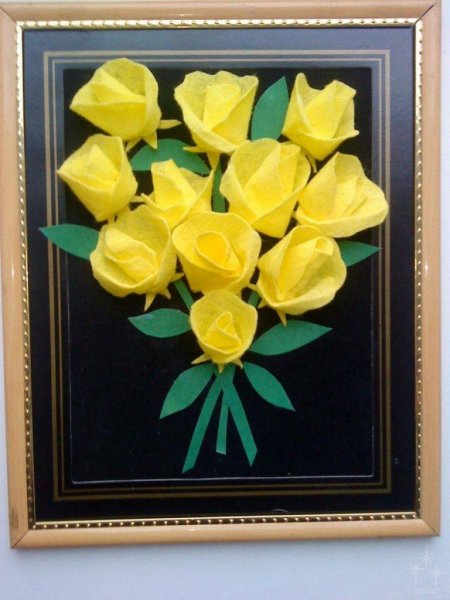 Объемная аппликация букет цветов