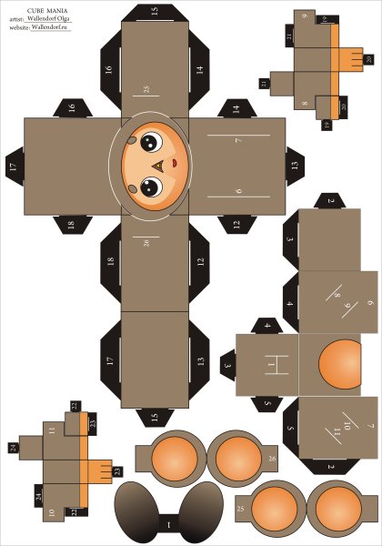 Поделка Чебурашка из бумаги