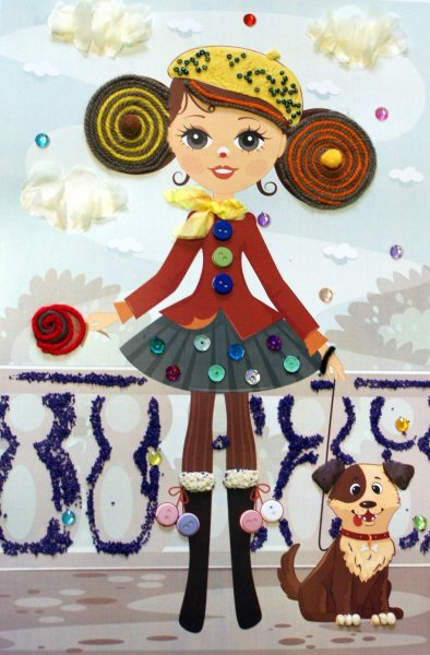 Объемная аппликация девочка