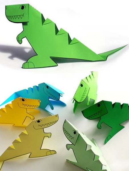 Динозавр из бумаги