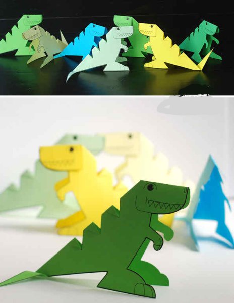 Динозавр из бумаги для детей