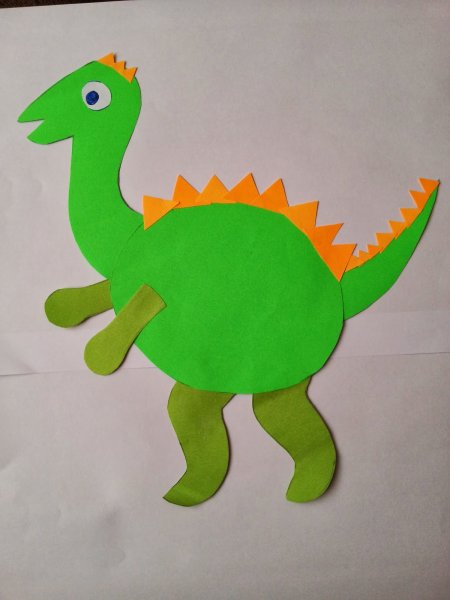 Поделка динозавр из бумаги