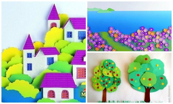 Объёмная аппликация из бумаги