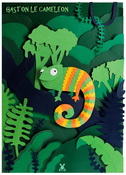 Ящерица из бумаги