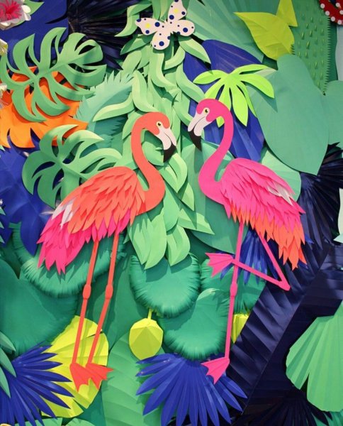 Тропические декорации из бумаги