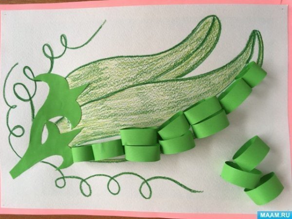 Объемная аппликация из полосок бумаги