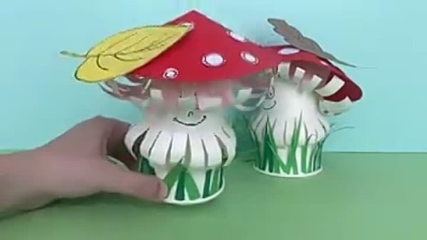 Поделка мухомор из бумаги