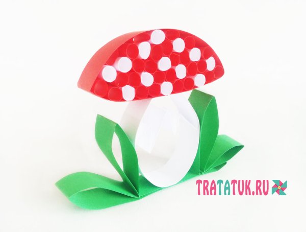 Гриб из бумаги объемный
