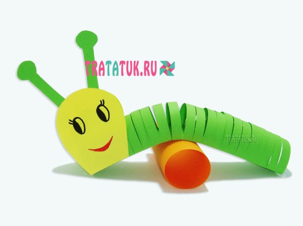 Поделка гусеница из бумаги