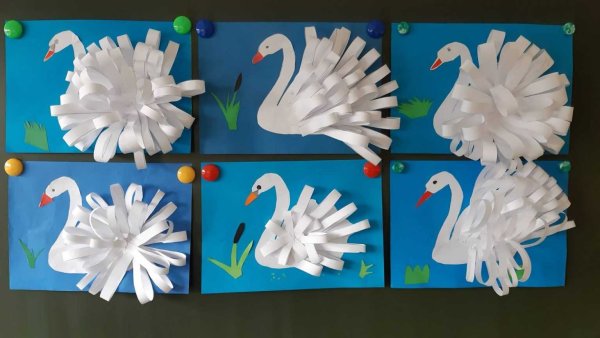 Объемная аппликация лебедь