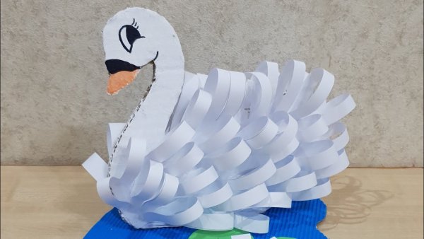 Поделка лебедь из бумаги