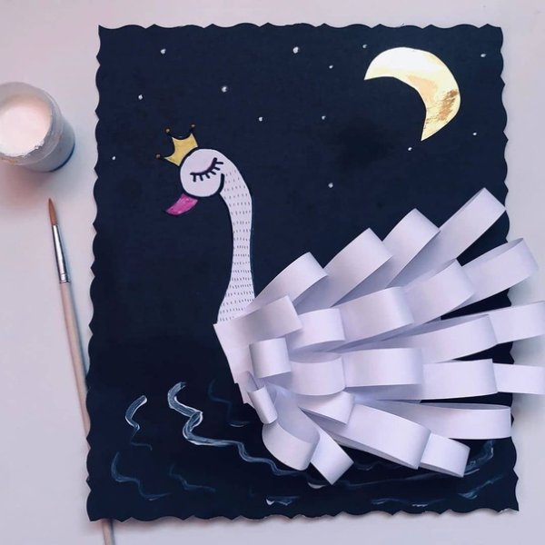 Аппликация лебедь в подготовительной группе