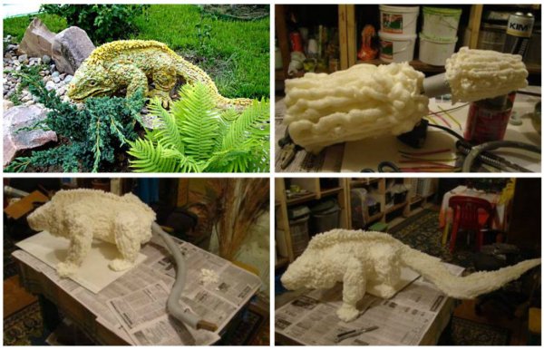 Фигурки для сада из монтажной пены