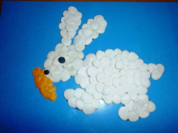 Пластилинография зайчик старшая группа