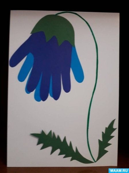 Аппликация цветные ладошки