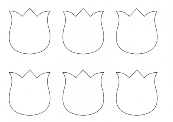 Шаблон тюльпана для аппликации