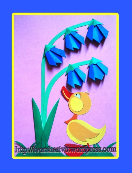 Объемная аппликация оригами