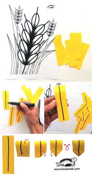 Колосок пшеницы из бумаги