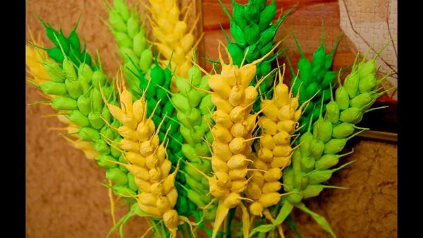 Колосья из бумаги своими руками