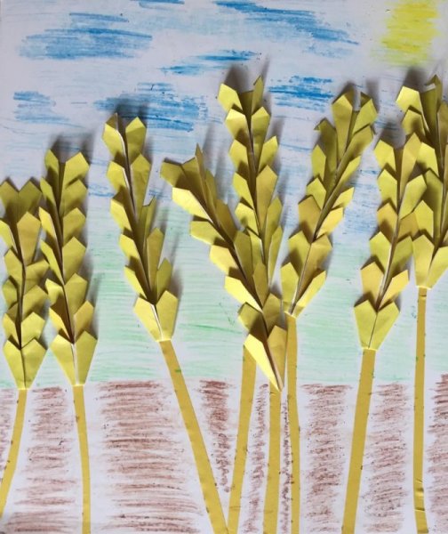 Колос из цветной бумаги