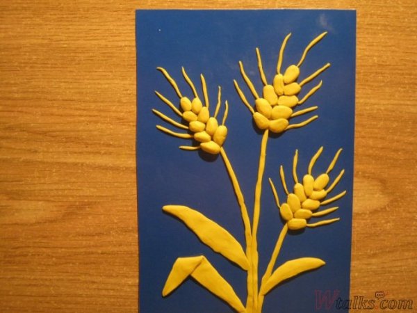 Пластилинография колосок в подготовительной группе