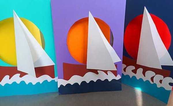 Объемная поделка кораблик