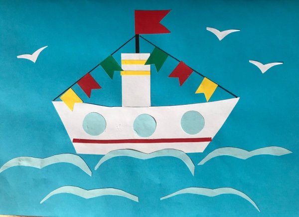 Объемная аппликация. Кораблик