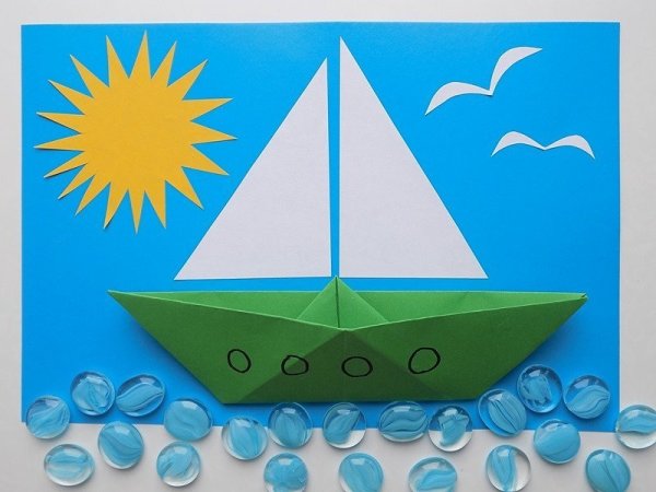 Аппликация кораблик