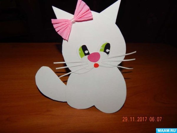Поделка из бумаги кошка для детей